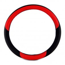 ΚΑΛΥΜΜΑ ΤΙΜΟΝΙΟΥ 36cm ΔΕΡΜΑ - ΜΑΥΡΟ/ΚΟΚΚΙΝΟ