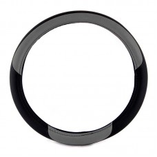 ΚΑΛΥΜΜΑ ΤΙΜΟΝΙΟΥ 36cm ΔΕΡΜΑ - ΜΑΥΡΟ/ΓΚΡΙ