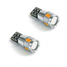 ΛΑΜΠΕΣ 6 LED T10 Wedge-CANBUS 12V 2 ΤΜΧ - ΠΟΡΤΟΚΑΛΙ
