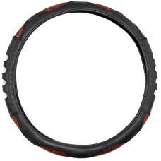 ΚΑΛΥΜΜΑ ΤΙΜΟΝΙΟΥ ΣΙΤΑ &#8211; 38 CM ΔΕΡΜΑΤΙΝΗ - ΜΑΥΡΟ/ΚΑΦΕ ΣΚΟΥΡΟ