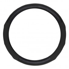 ΚΑΛΥΜΜΑ ΤΙΜΟΝΙΟΥ ΔΕΡΜΑ ΔΙΧΡΩΜΟ 38cm - ΜΑΥΡΟ