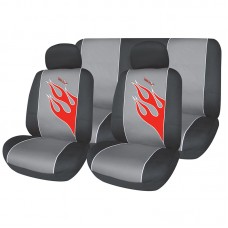 ΚΑΛΥΜΜΑΤΑ ΣΕΤ X-RACING FLAME 6 ΤΜΧ - ΜΑΥΡΟ/ΓΚΡΙ