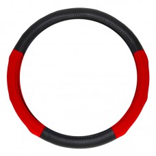 ΚΑΛΥΜΜΑ ΤΙΜΟΝΙΟΥ ΔΕΡΜΑ ΔΙΧΡΩΜΟ 38cm - ΜΑΥΡΟ/ΚΟΚΚΙΝΟ