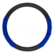 ΚΑΛΥΜΜΑ ΤΙΜΟΝΙΟΥ ΔΕΡΜΑ ΔΙΧΡΩΜΟ 38cm - ΜΑΥΡΟ/ΜΠΛΕ