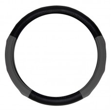 ΚΑΛΥΜΜΑ ΤΙΜΟΝΙΟΥ ΔΕΡΜΑ ΔΙΧΡΩΜΟ 38cm - ΜΑΥΡΟ/ΓΚΡΙ