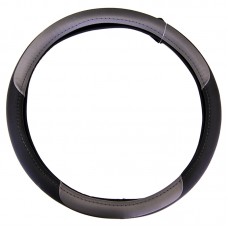 ΚΑΛΥΜΜΑΤΑ ΤΙΜΟΝΙΟΥ ΔΕΡΜΑ ΔΙΧΡΩΜΑ 38cm - ΜΑΥΡΟ/ΓΚΡΙ